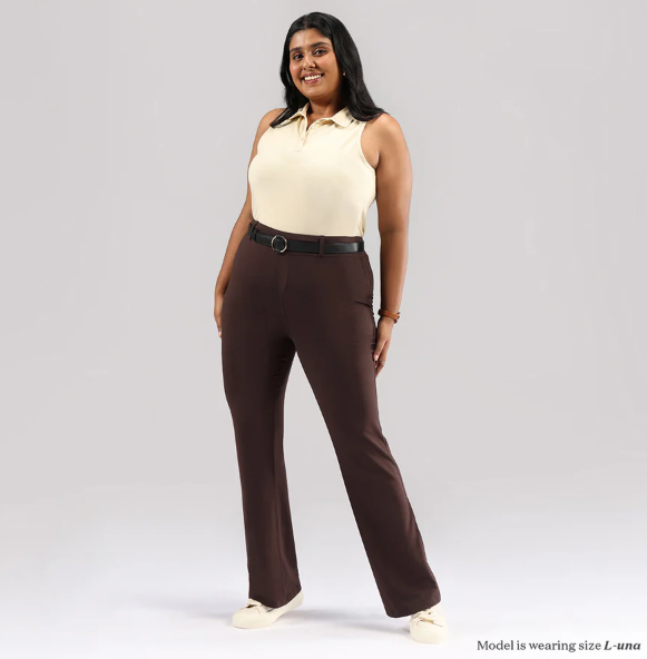 Groove-In -Cotton Flare Pants (Barkha Brown Ash)