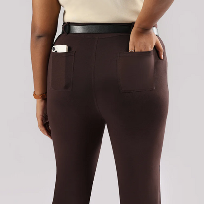 Groove-In -Cotton Flare Pants (Barkha Brown Ash)