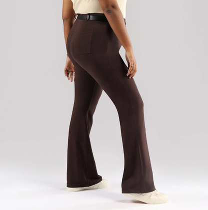 Groove-In -Cotton Flare Pants (Barkha Brown Ash)