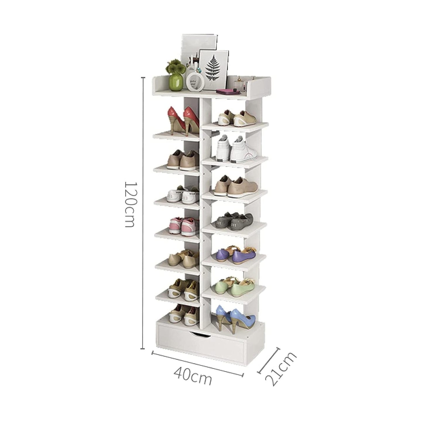 XJ201 Shoe Rack White (40*21*120H)