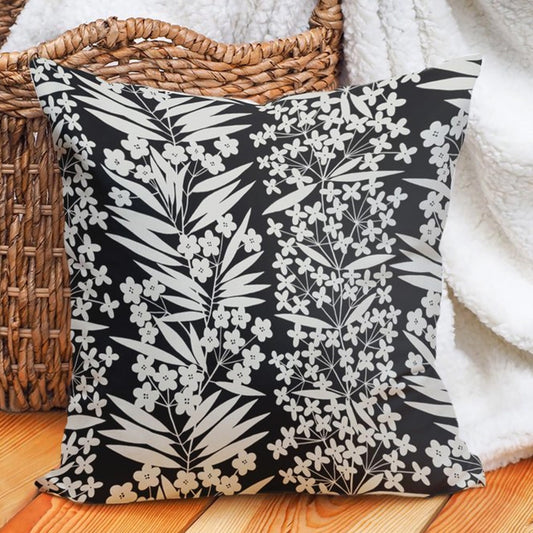 Carnival Home Double Sided Black And White Flowers Printed Kirlent Cover (KQ3-7116)