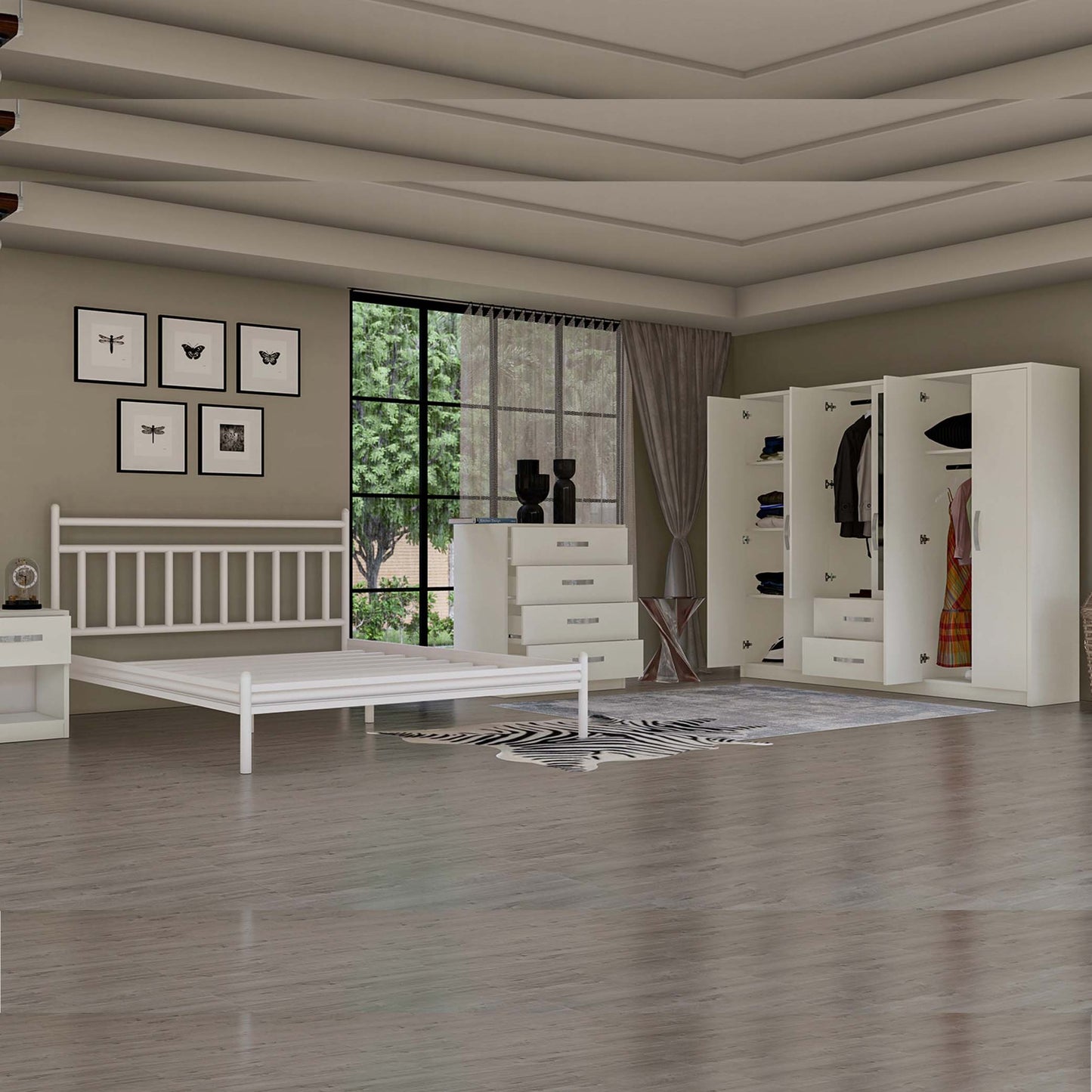 Bedroom Set White With 6 Doors (MF5-290)