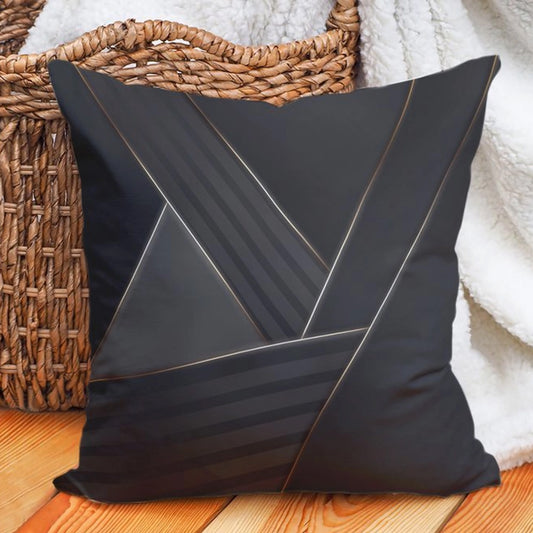 Carnival Home Double Sided  Anthracite Background Bright Lines Printed Cushion Cover (KQ3-7150)