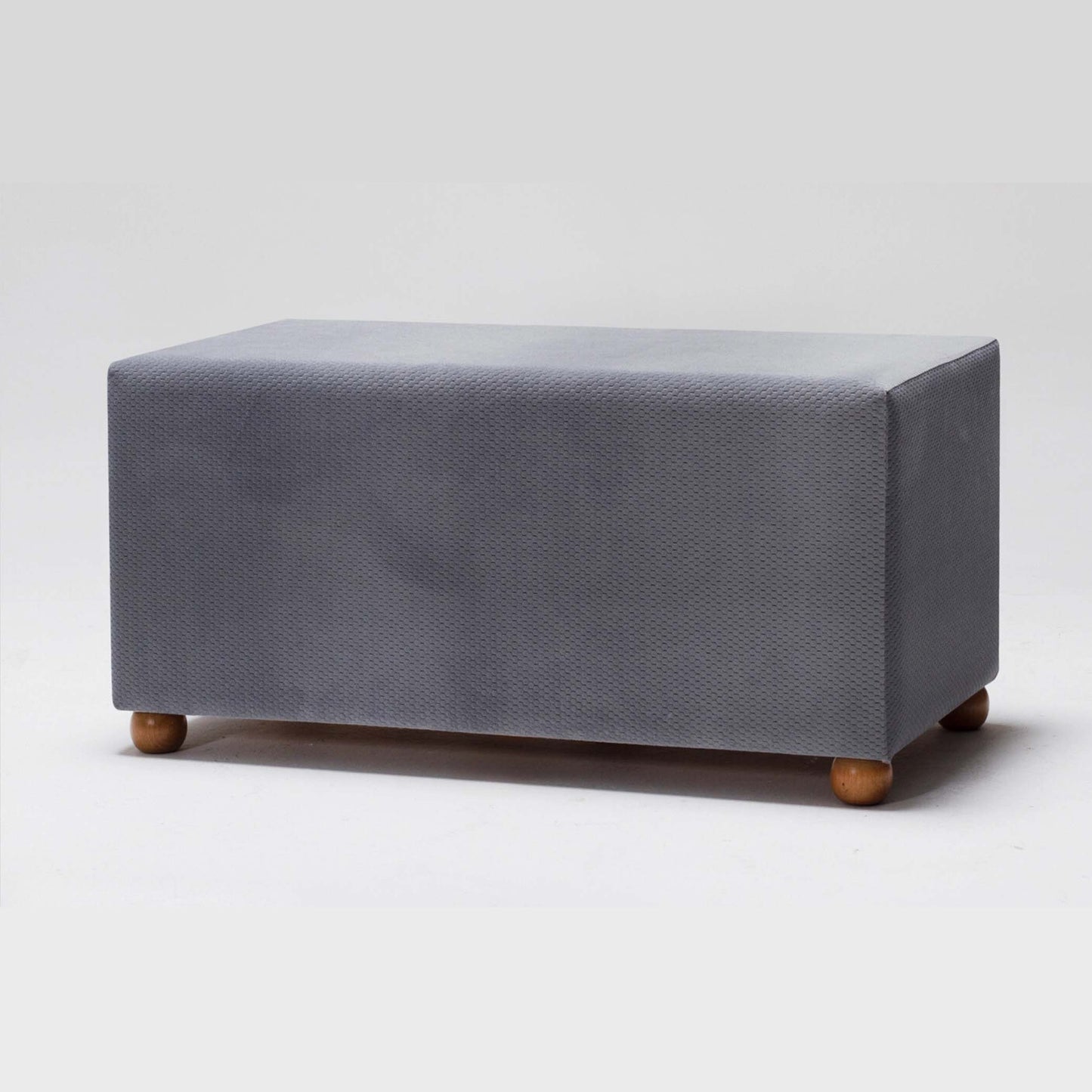 Genma Wooden Leg Ottoman Stool Gray (AG3-706)