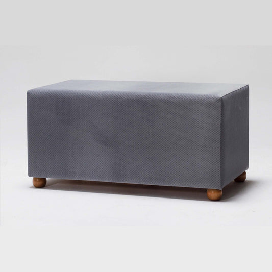 Genma Wooden Leg Ottoman Stool Gray (AG3-706)