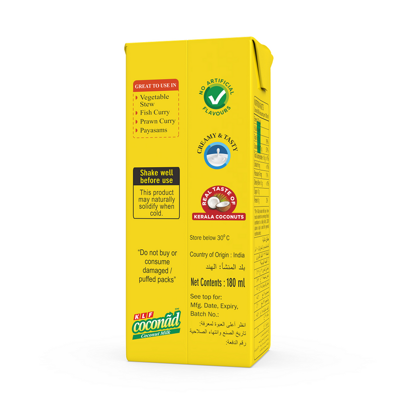 Coconad Pure Coconut Milk (Vegan), 180ml