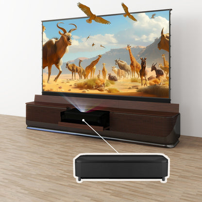 VIVIDSTORM Bundle-Projector&Screen&2024 New Fully Concealed Premium Motorized Laser TV Cabinet DUNE-Limited Edition