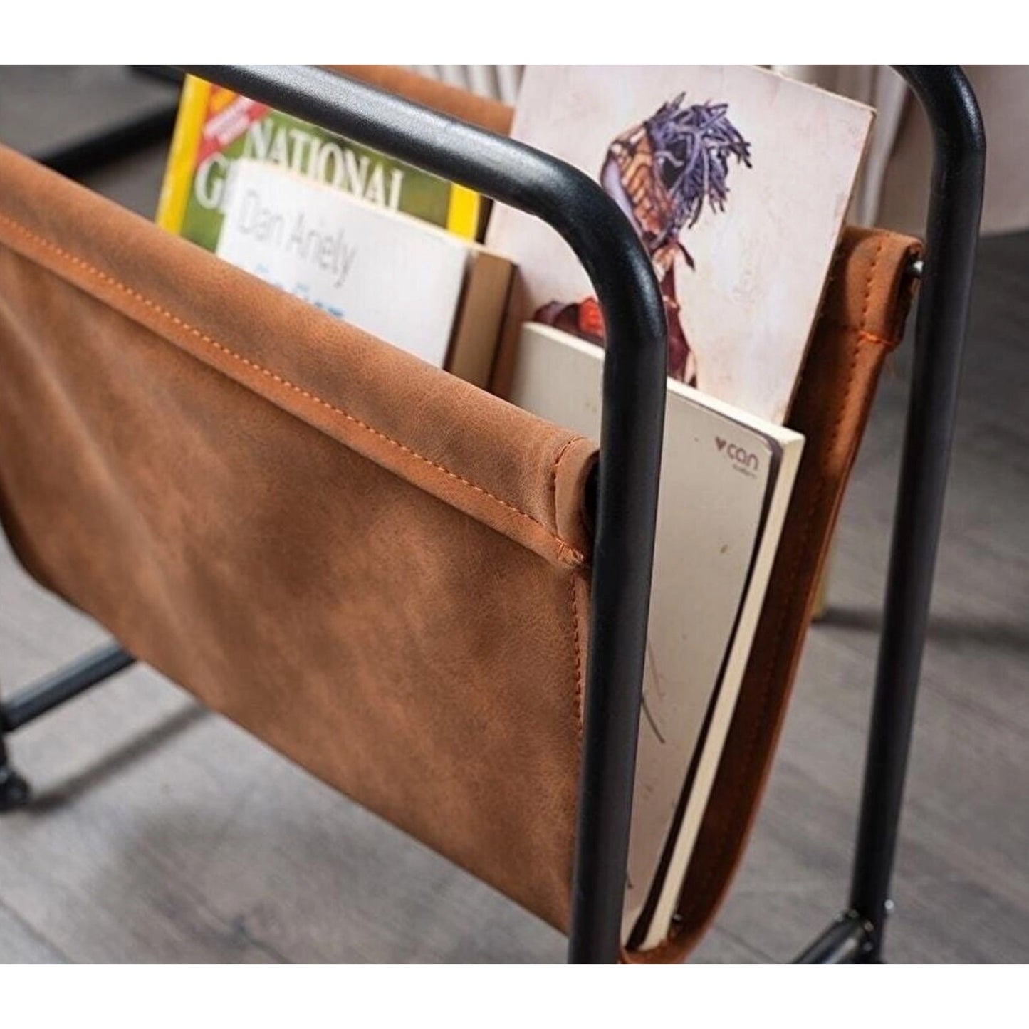 Side Seat Magazine Rack, Light Brown (TB2-263)