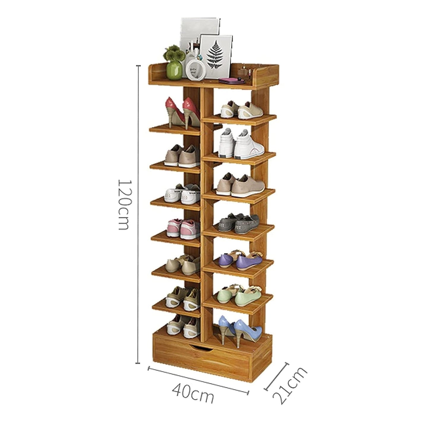 XJ201 Shoe Rack Brown (40*21*120H)