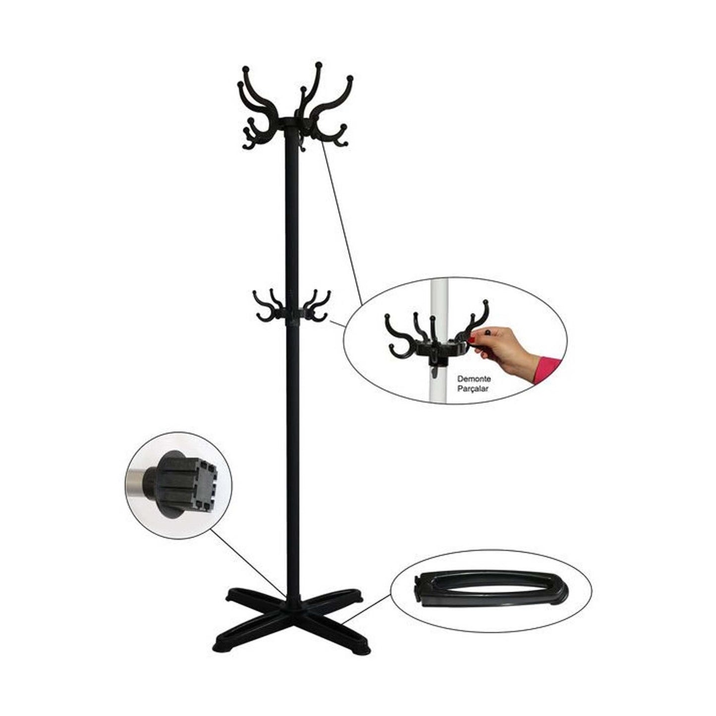 Eco Foot Coat Rack, Black (PA3-1473)