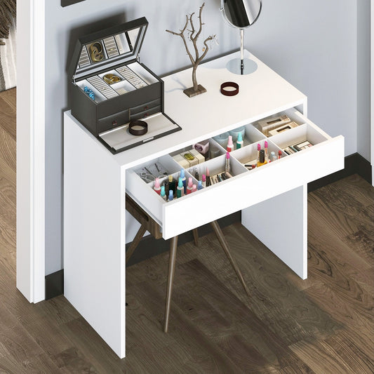 Novella Mode Make-Up Table With Drawers, White (QM4-121)
