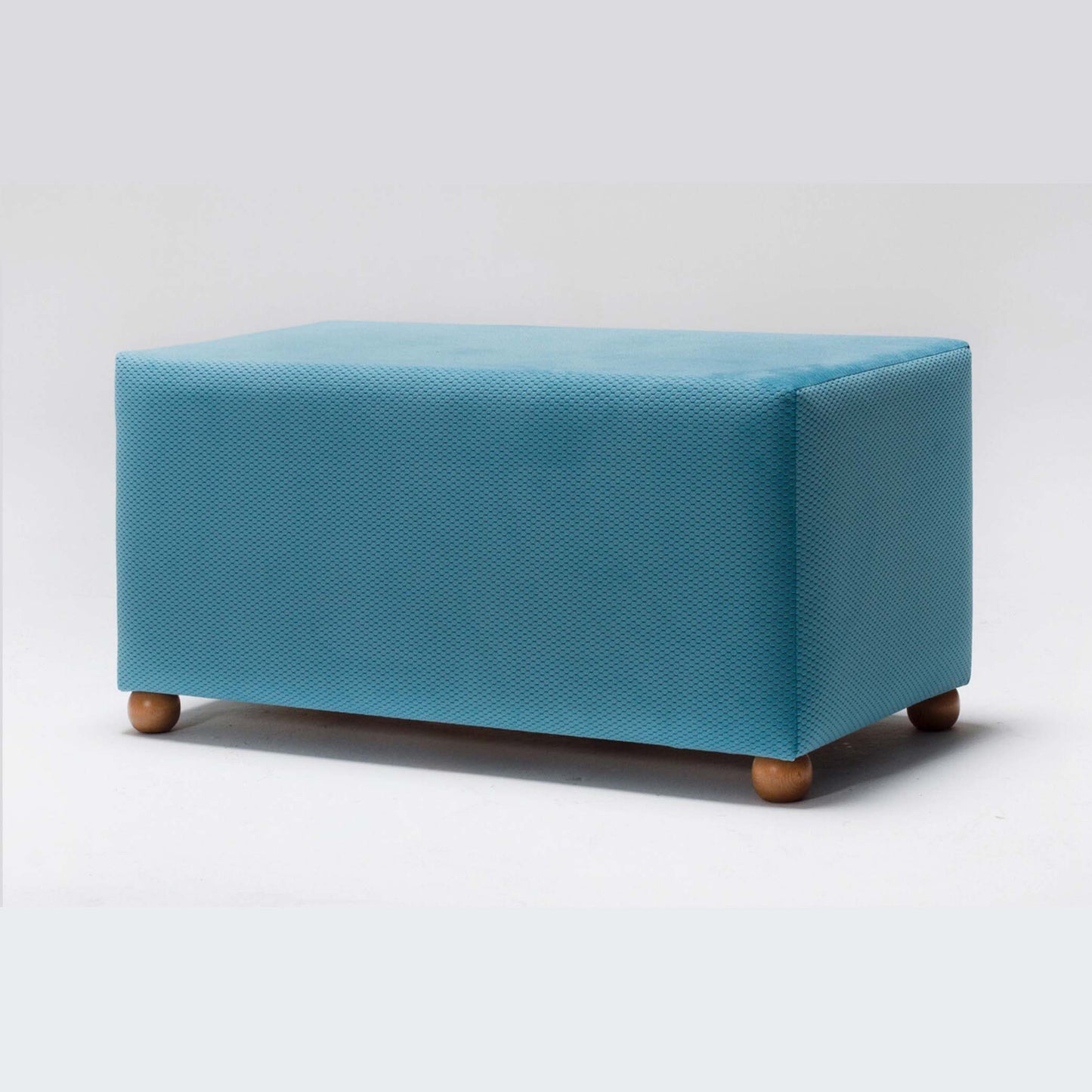 Genma Wooden Leg Ottoman Stool Blue (AG3-701)