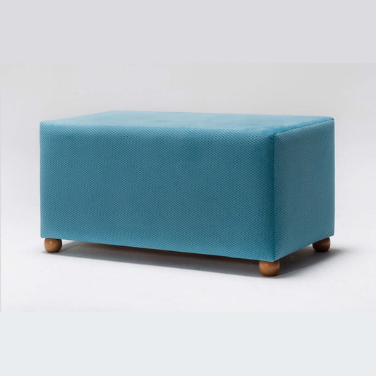 Genma Wooden Leg Ottoman Stool Blue (AG3-701)