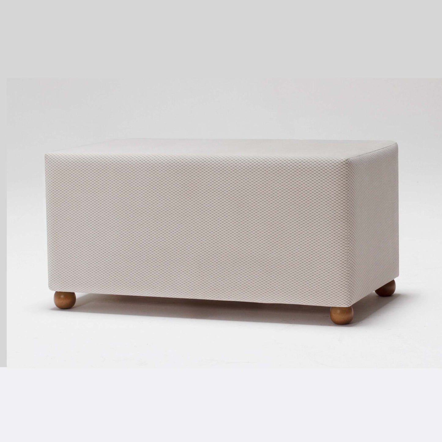 Genma Wooden Leg Ottoman Stool Beige (AG3-704)
