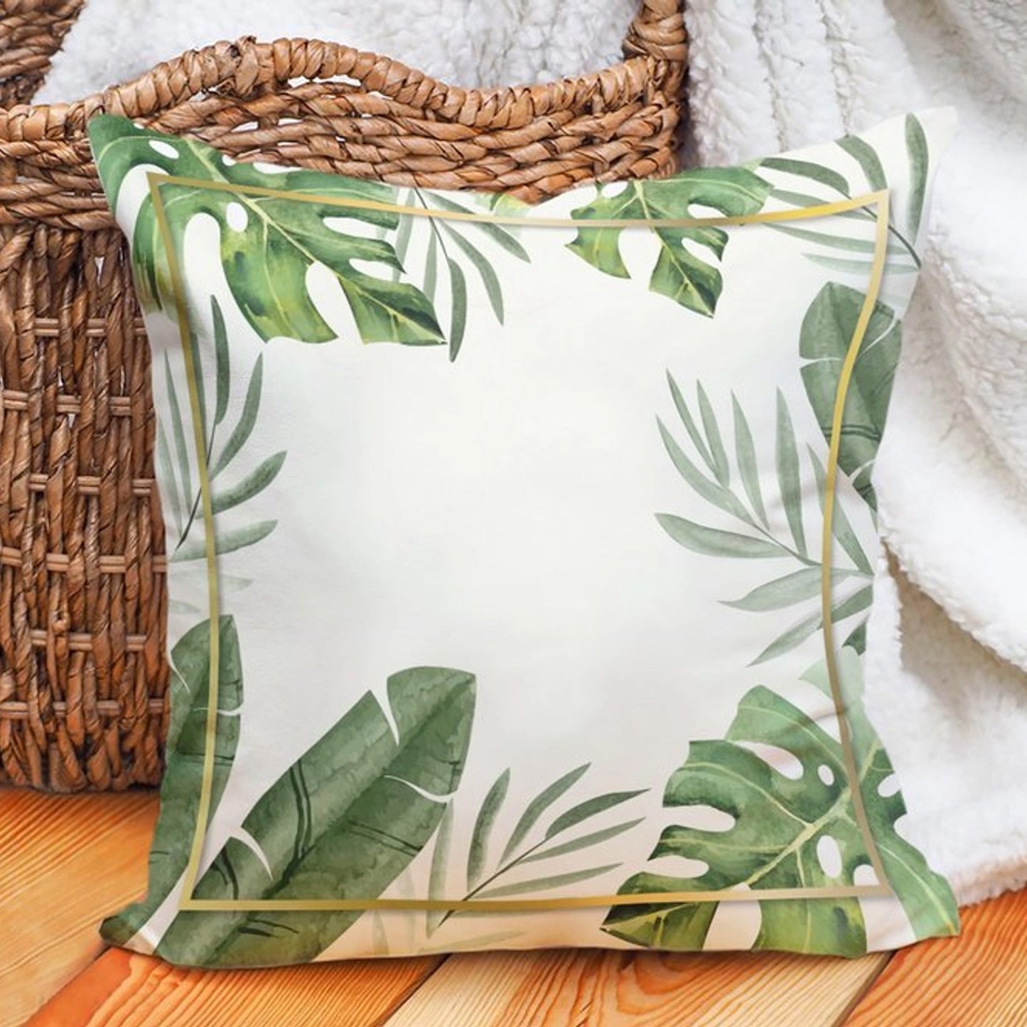 Carnival Home Double Sided Tropical Leaf  Printed Kirln Cover (KQ3-7064)