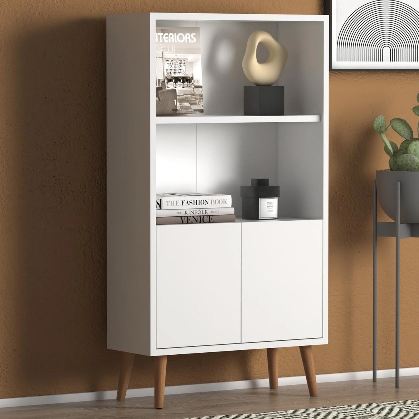 Luce Cabinet Bookcase, White (NT3-845)