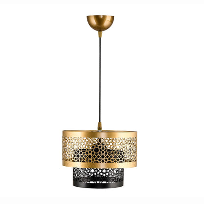 Dede Two - Layer Metal Pendant lamp Cake Chandelier, Black Tinted DE6-302
