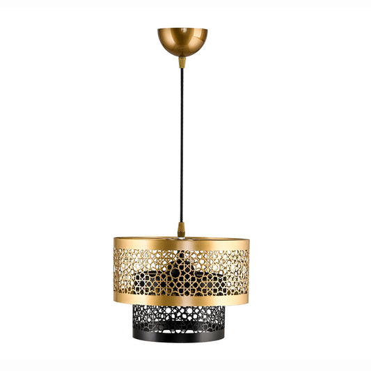 Dede Two - Layer Metal Pendant lamp Cake Chandelier, Black Tinted DE6-302