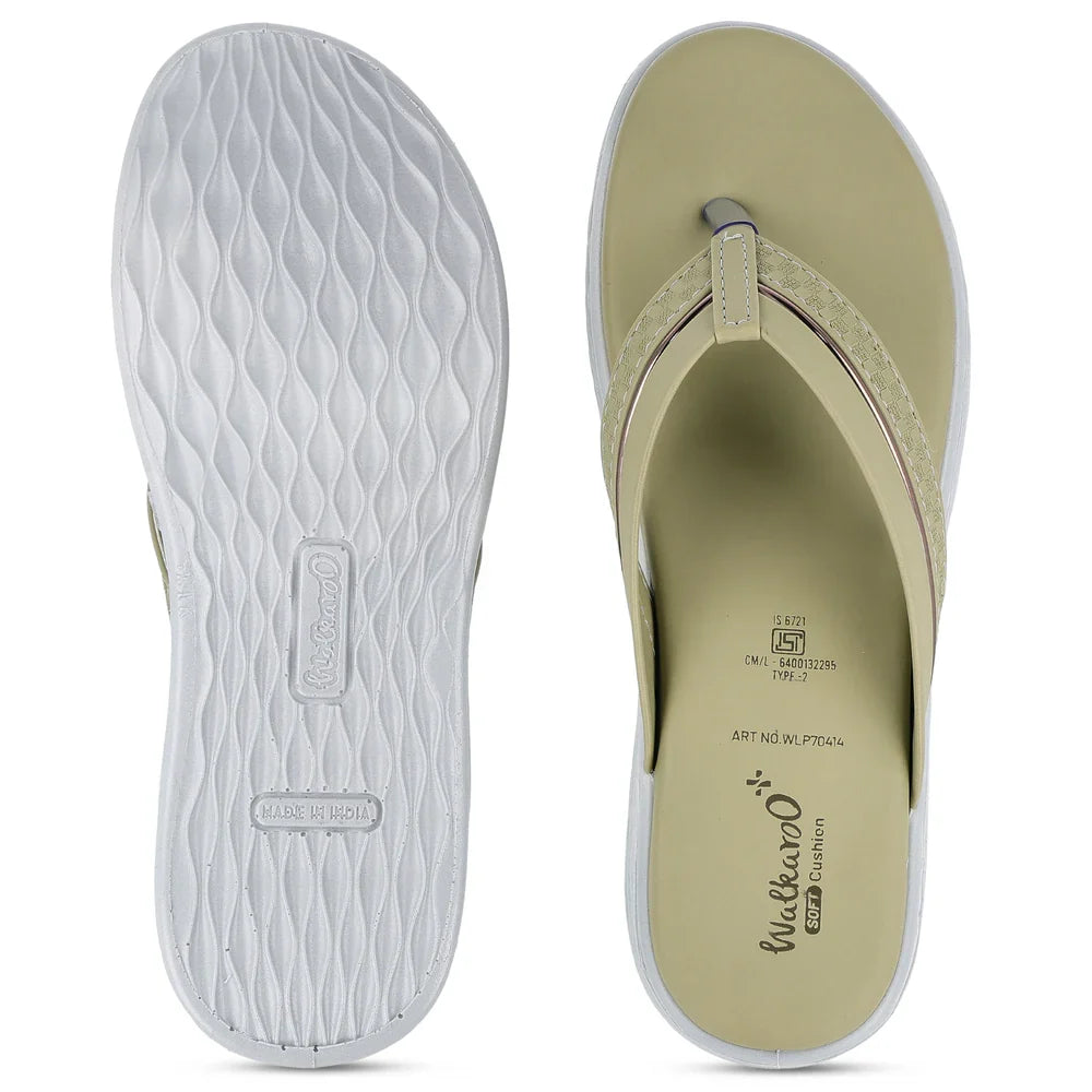 Women's Daily Wear V-Strap Sandals - WLP70414 Pista