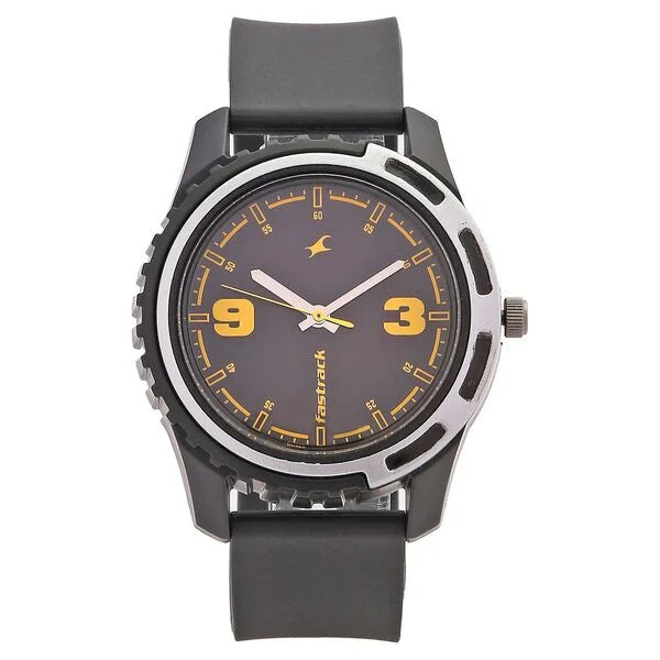 Fastrack Quartz Analog Black Dial Plastic Strap Watch for Guys