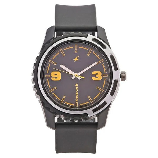 Fastrack Quartz Analog Black Dial Plastic Strap Watch for Guys