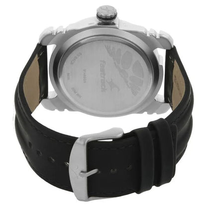Fastrack Motorheads Quartz Analog Black Dial Leather Strap Watch for Guys