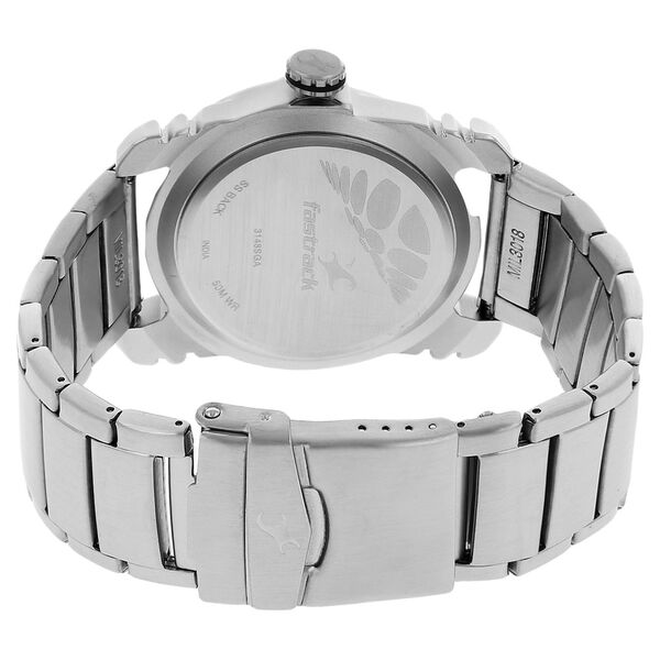Fastrack Motorheads Quartz Analog Silver Dial Stainless Steel Strap Watch for Guys