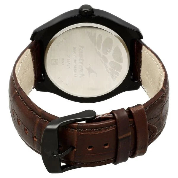 Fastrack Road Trip Quartz Analog Blue Dial Leather Strap Watch for Guys