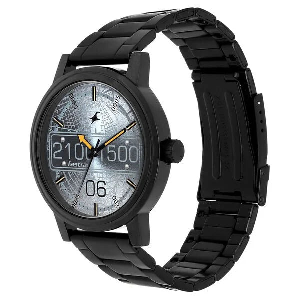 Fastrack Road Trip Quartz Analog Grey Dial Stainless Steel Strap Watch for Guys