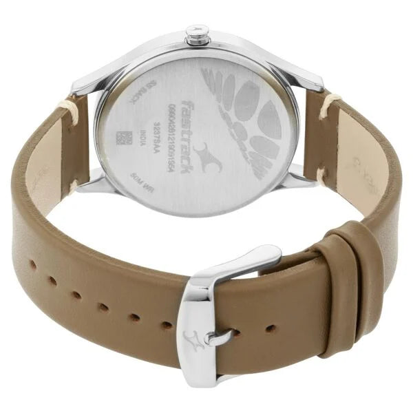 Fastrack Tripster Quartz Analog Green Dial Leather Strap Watch for Guys