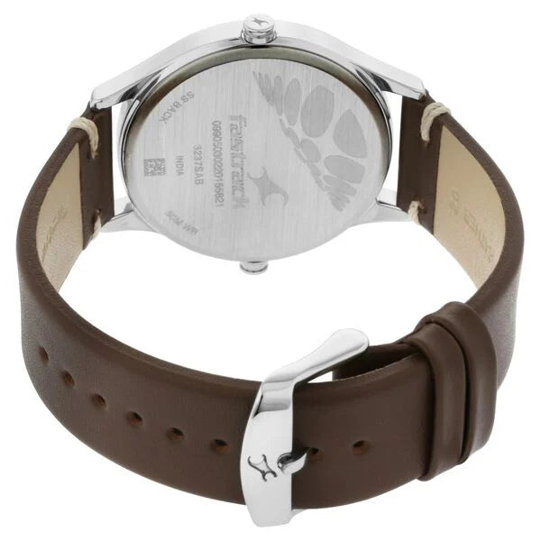 Fastrack Tripster Quartz Analog Bicolour Dial Leather Strap Watch for Guys