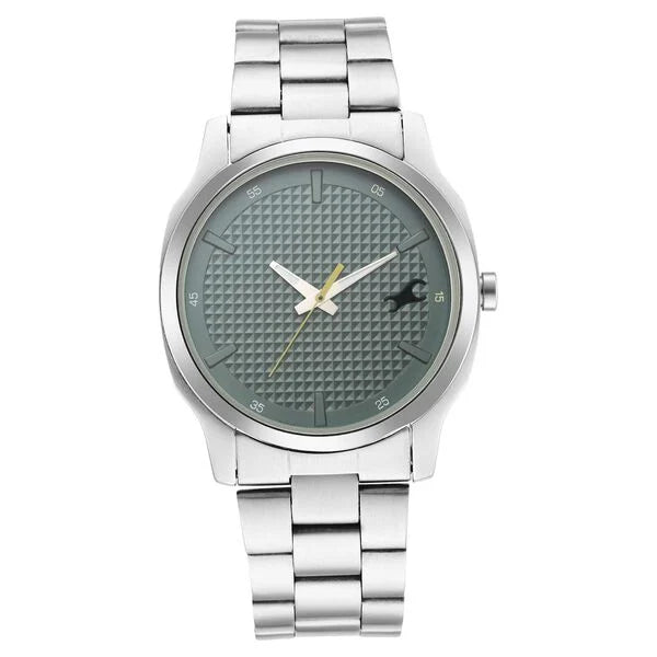 Fastrack Stunners Quartz Analog Green Dial Metal Strap Watch for Guys