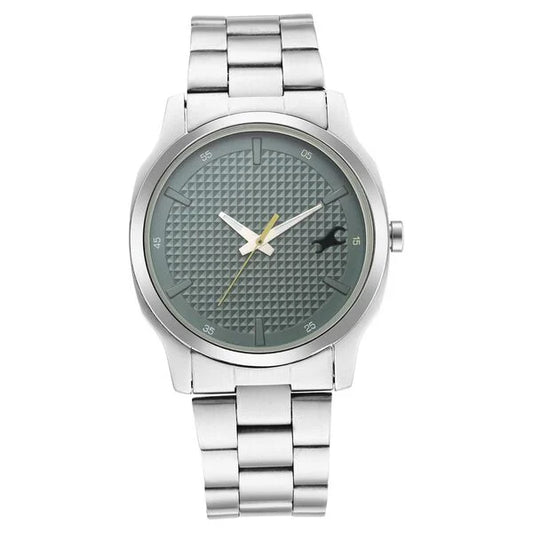 Fastrack Stunners Quartz Analog Green Dial Metal Strap Watch for Guys
