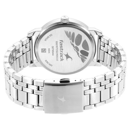 Fastrack Stunners Quartz Analog Green Dial Metal Strap Watch for Guys