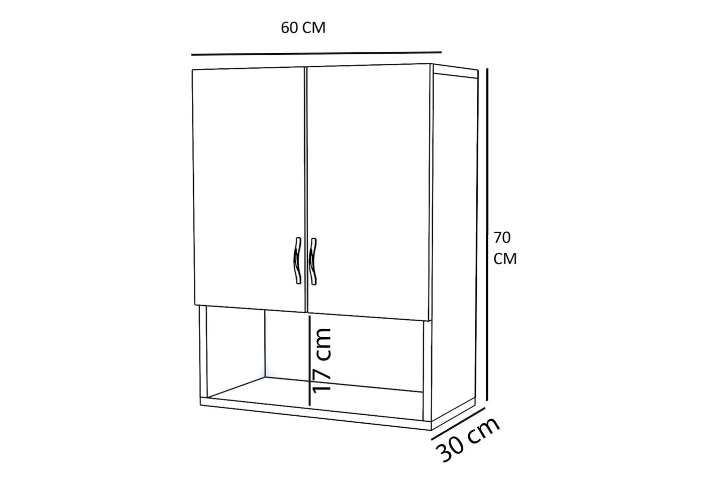 Defne Washing Machine top Cabinet, White (IC4-679)