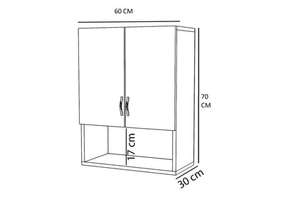 Defne Washing Machine top Cabinet, White (IC4-679)