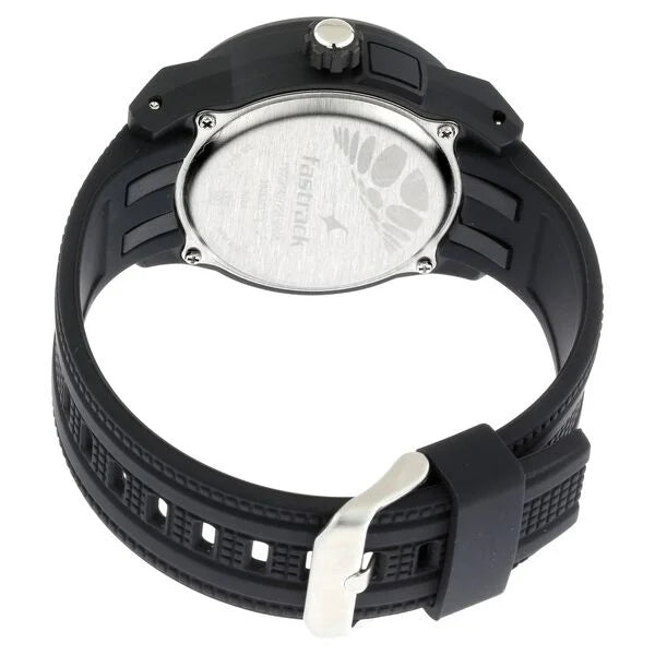 Fastrack Trendies Quartz Analog Black Dial Silicone Strap Watch for Guys