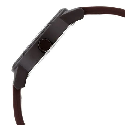 Fastrack Tees Quartz Analog Brown Dial Silicone Strap Watch for Guys