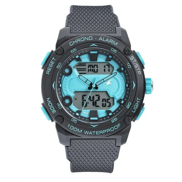 Fastrack Streetwear Blue Dial with Black Colour Strap Watch for Guys