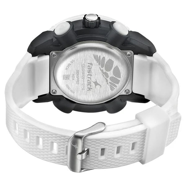 Fastrack Streetwear White Dial with White Colour Strap Watch for Guys