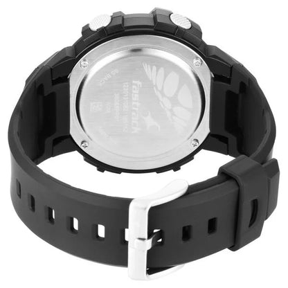 Fastrack Digital Dial Black Silicone Strap Watch For Guys