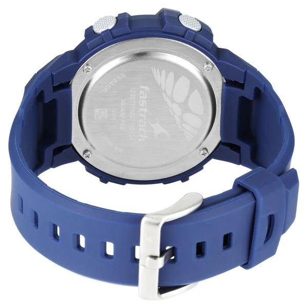 Fastrack Digital Dial Blue Silicone Strap Watch For Guys