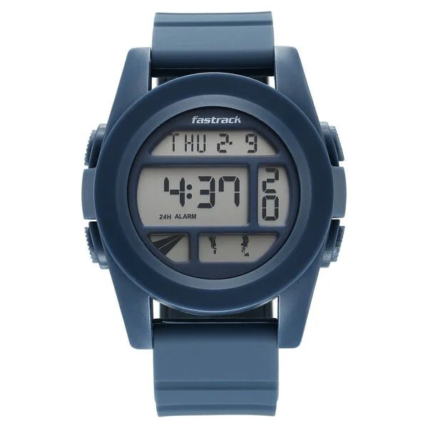 Fastrack StreetStyle Digital Blue Dial Blue Silicone Strap Watch For Guys