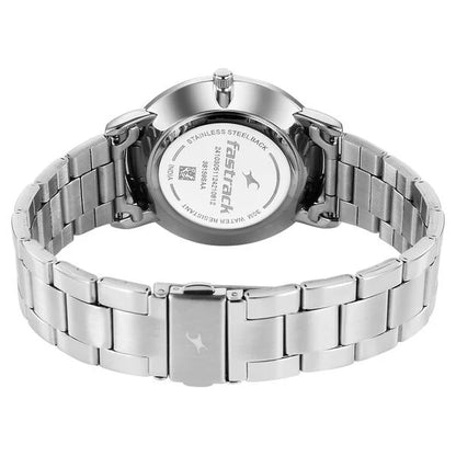 Fastrack Stunners X Quartz Analog Beige Dial Stainless Steel Strap Watch For Guys