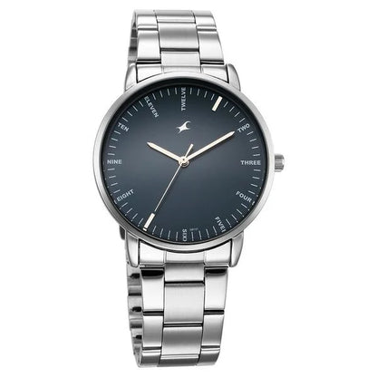 Fastrack Stunners X Quartz Analog Blue Dial Stainless Steel Strap Watch For Guys
