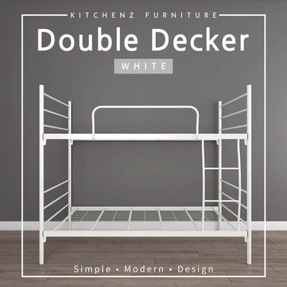 6.4FT Double Decker Single Metal Bed Frame / White Colour - Thebrands