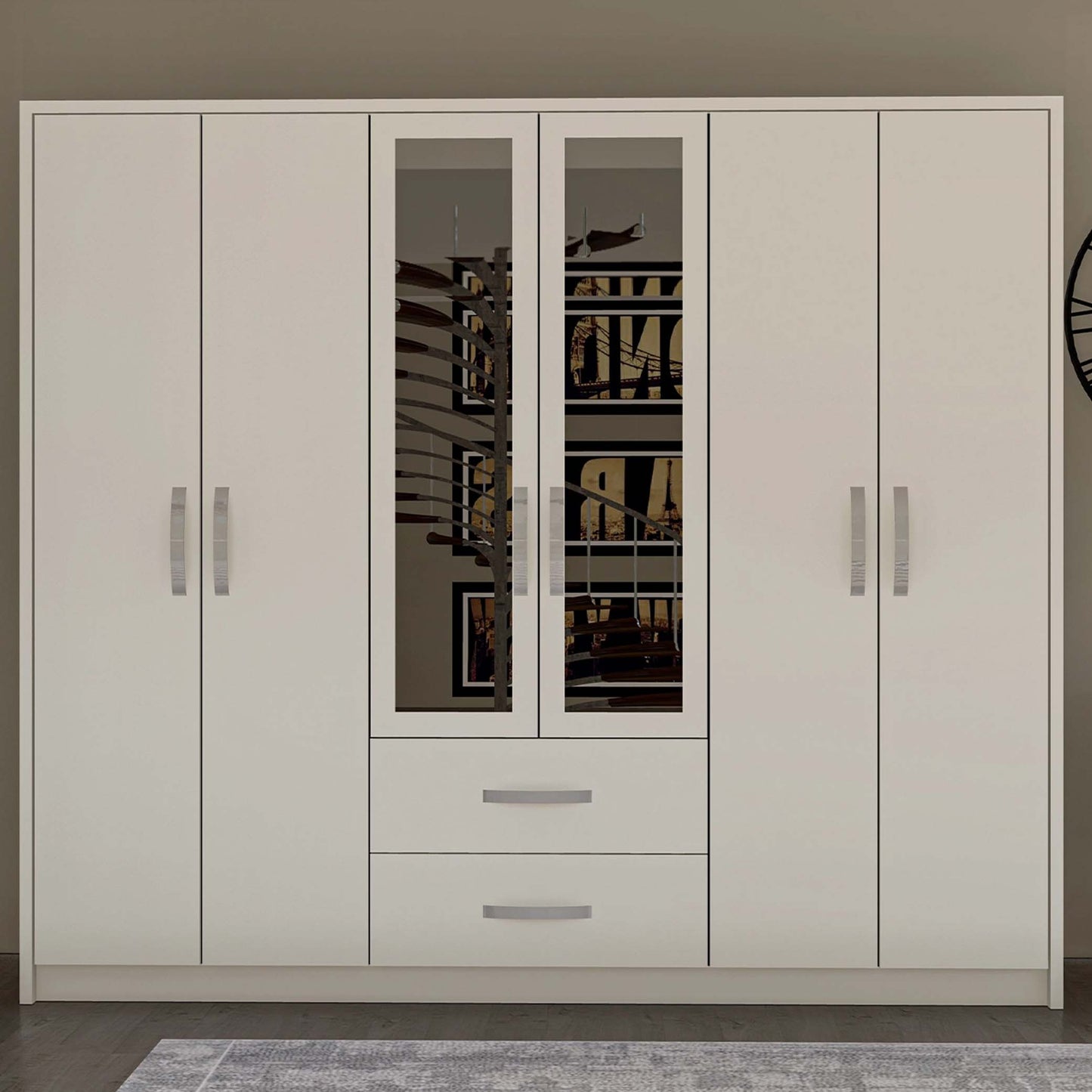 Bedroom Set White With 6 Doors (MF5-290)