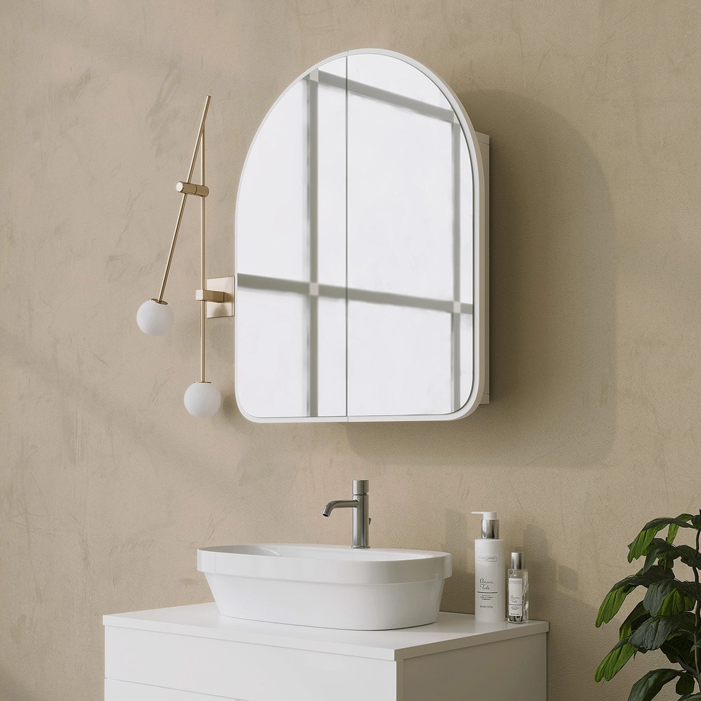 Hope Mirrored Bathroom Cabinet, White