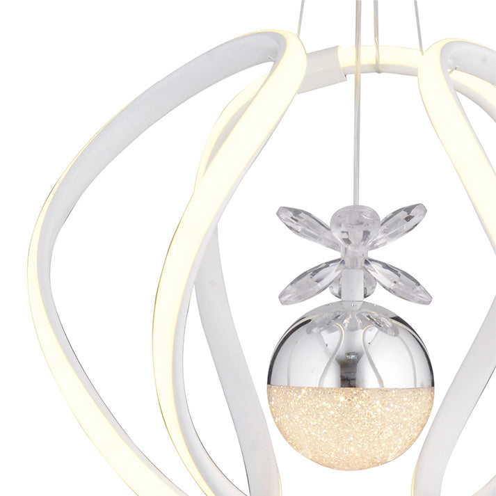 Leroy Single 3-Colored Led Chandelier, White Chrome  LQ3-3991