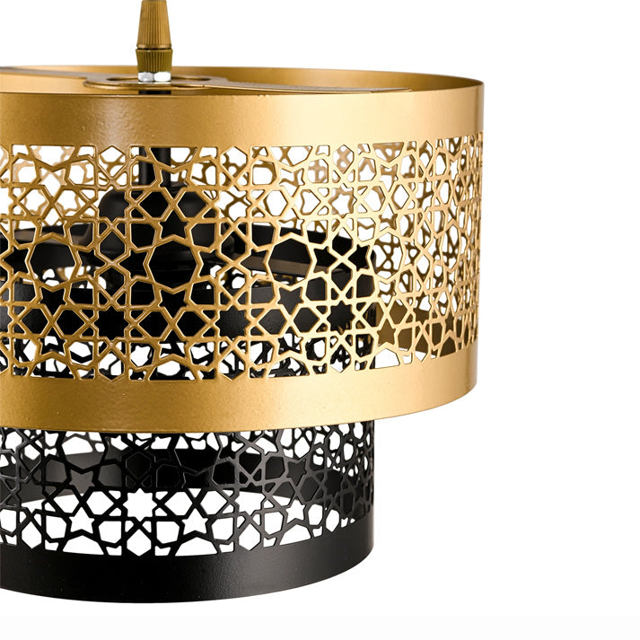 Dede Two - Layer Metal Pendant lamp Cake Chandelier, Black Tinted DE6-302